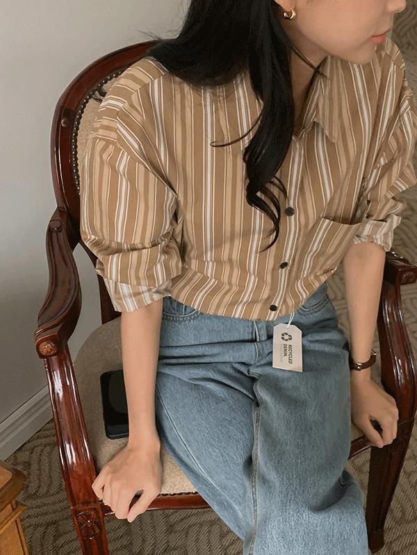 레디안 스트라이프 긴팔 셔츠 - sh(4color)로빈유